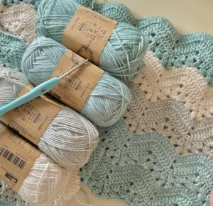 Crochet hook and yarn; photo Joy Ru